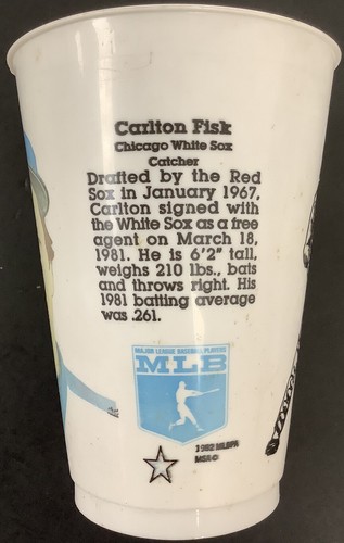 Carlton Fisk Signed Cup Plastic Baseball Red Sox Autograph All Star ROY HOF JSA - 第 2/3 張圖片