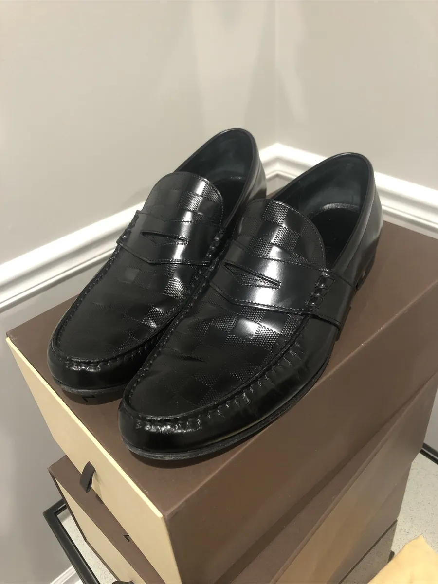 LOUIS VUITTON LOUIS VUITTON Dress shoes Men's shoes leather Black Used mens  size 8 1/2
