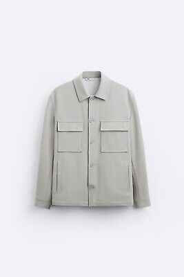 New Zara Pocket Overshirt Jacket S 0706/431 Grey coat New Zara Pocket Overshirt Jacket S 0706/431 Grey coat