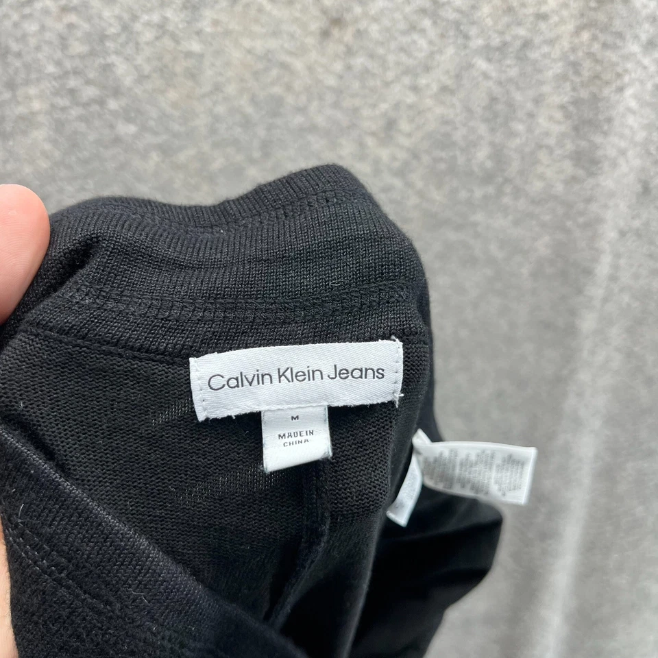 Pantalones deportivos Calvin Klein para mujer medianos negros rayón polar rectos elásticos hechizos Foto 2 de 4