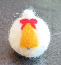 Needle Felted Adorabe Bell Ornament Handmade By Michelle Andrews Folk Art