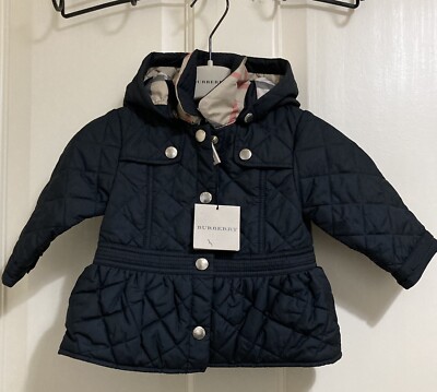  BURBERRY BABY MÄDCHEN STEPPJACKE MIT KAPUZE 3-6m UVP270  NEU MIT ETIKETT    