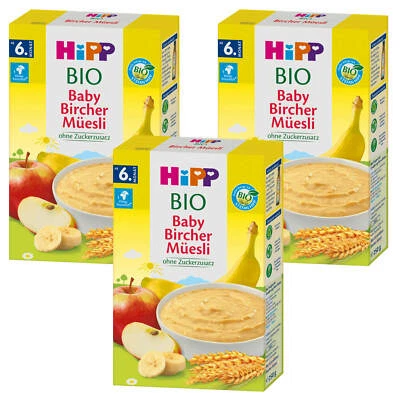 3x 250g Hipp Baby Bircher Müesli Getreidebrei Guten Morgen ohne Zucker Müsli
