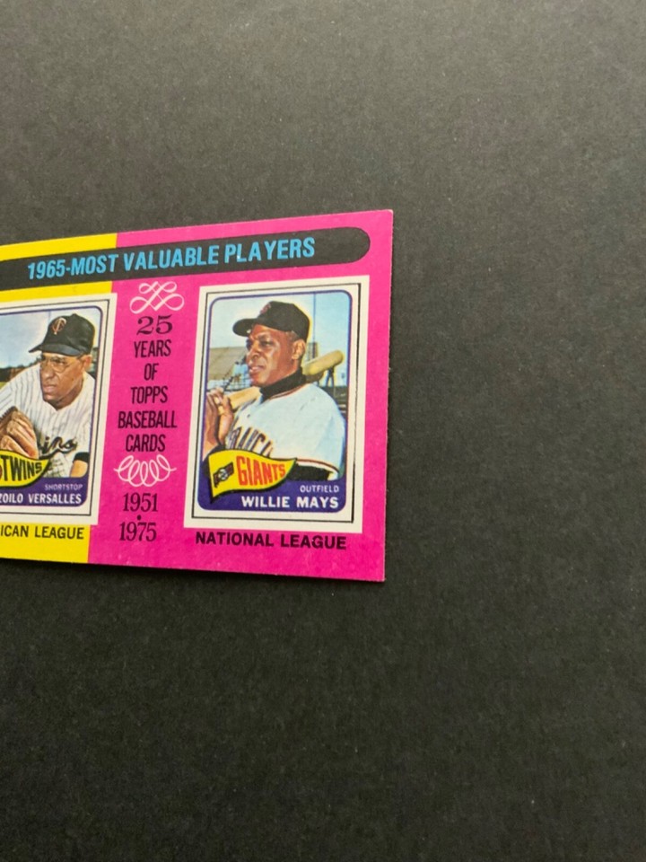1975 Topps Mini Baseball Card 203 1965 Most Valuable Players Versalles