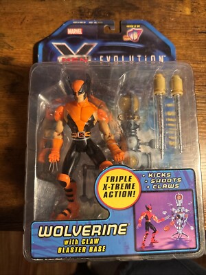 Marvel Comics X-Men Evolution WOLVERINE Figure Claw Blaster Base 2001 ToyBiz MOC