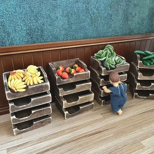 4PC 1:12 Scale Dolls House Miniatures Accessories Vegetable Fruit Storage Basket - Picture 10 of 13