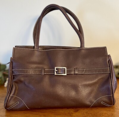 Wilsons Leather Pelle Studio Brown Pebbled Leather Handbag