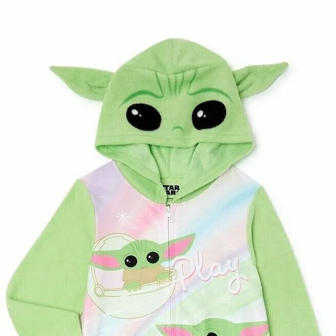 Baby Yoda One Piece Pajamas Union Suit Costume Hoodie Girl 6 8 10 12 Pink GROGU