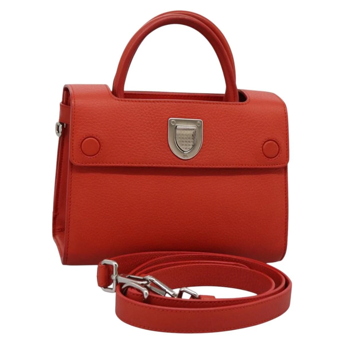 Sac à main Christian Dior Dior Ever cuir 2 voies orange authentique PP347A