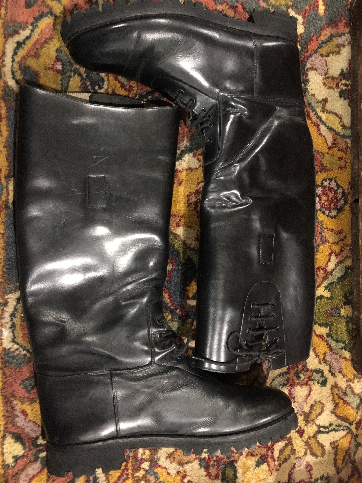 Black Leather Tall Equestrian 