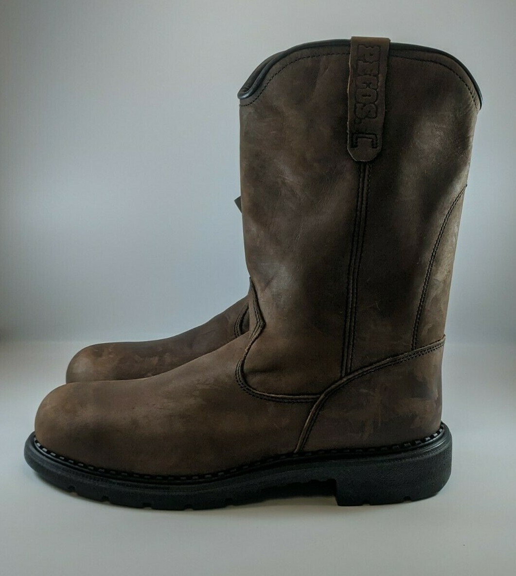 8 inch pull on work boots