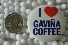 I Love Heart Gavina Coffee Pin Pinback Button #28999