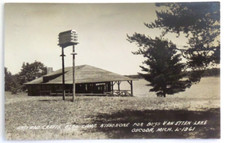 Arts & Crafts Bldg Camp Nissokone Van Etten Oscoda Michigan Postcard RPPC 3509