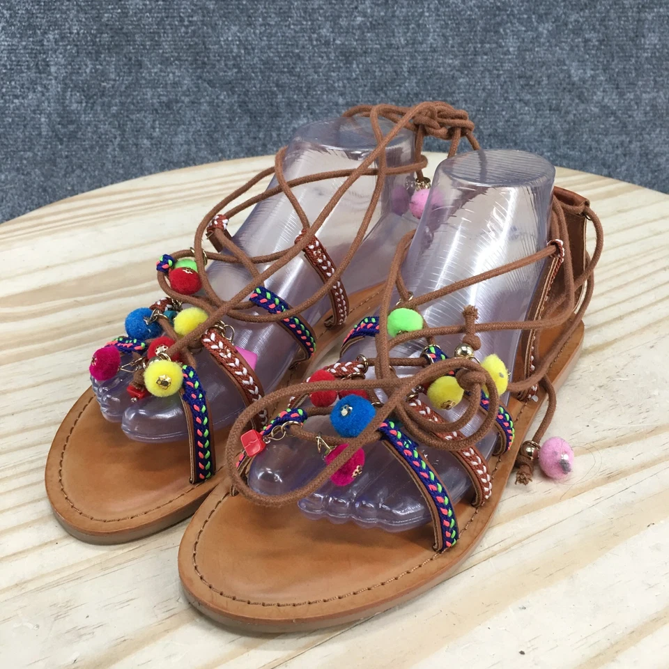 Босоножки женские Mossimo Supply Co 7 с ремешками разноцветные повседневные с открытым носком на блочном каблуке - Изображение 3 из 4