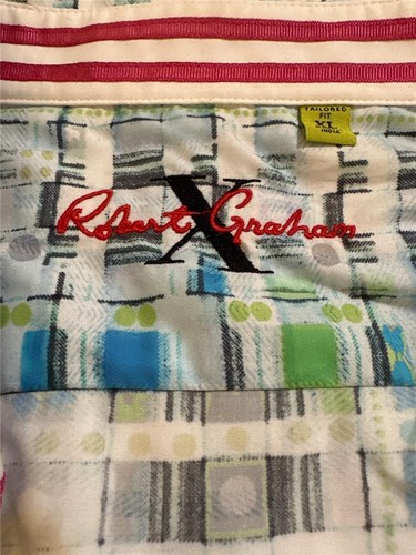 Robert Graham Tailored Fit Florescent Cotton Long Sleeve Shirt X Large - Bild 5 von 6