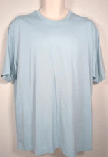 Geoffrey Beene GB Light Blue Crew Neck Textured Stripe Shirt Size Large