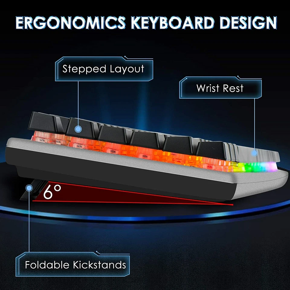 Beastron Colorful Backlit Gaming Keyboard + Mouse & Mouse pad, Multimedia knob - Image 4 of 4