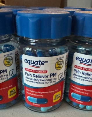 Equate Extra Strength Acetaminophen PM 500mg Rapid Release 80 Gelcaps