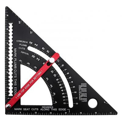 Aluminum Alloy Adjustable Square 7'' Triangle Angle Protractor Guide Ruler Tool