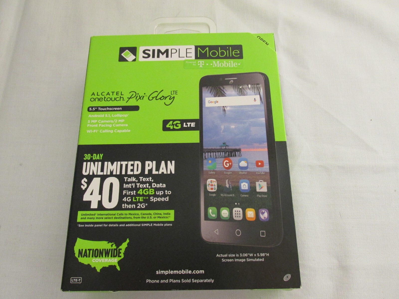 Simple  Mobile  Brand  New Sealed in Factory Box Alcatel Pix