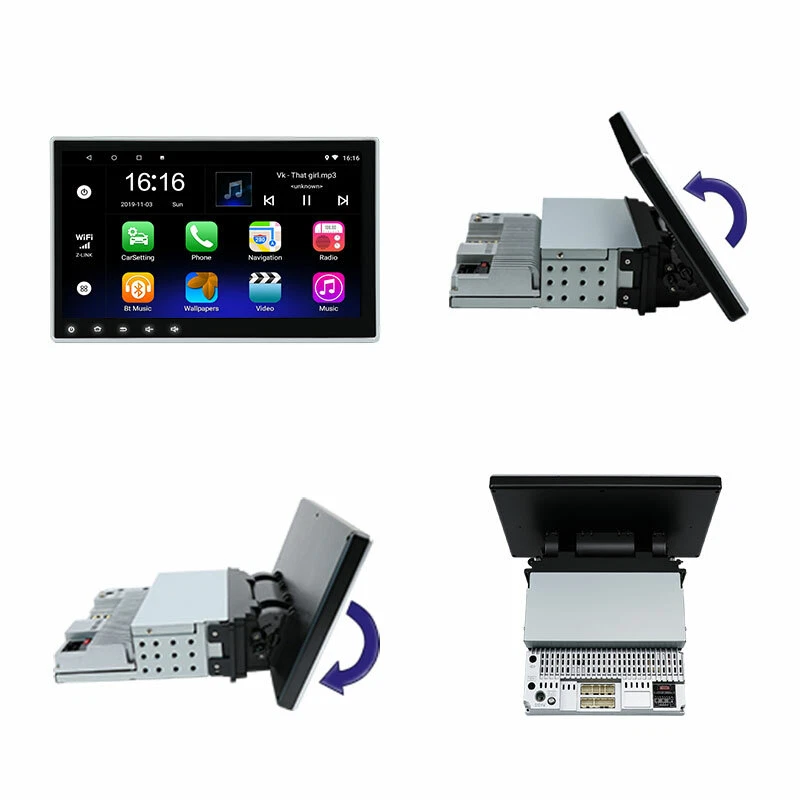 Single 1Din Car Stereo 10.1" Android 9.1 Radio GPS Wifi OBD2 Mirror Link Player - Image 4 of 4