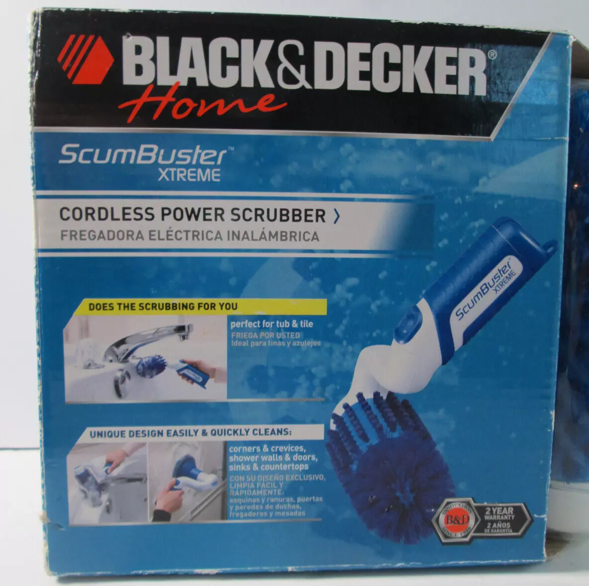 Black & Decker Home Scumbuster Xtreme Cordless Power Scrubber Kitchen Bath  Clean
