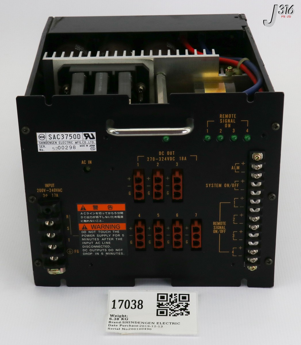 その他 jun 17038 SHINDENGEN ELECTRIC POWER SUPPLY, INPUT 200-240V SAC3750D | eBay