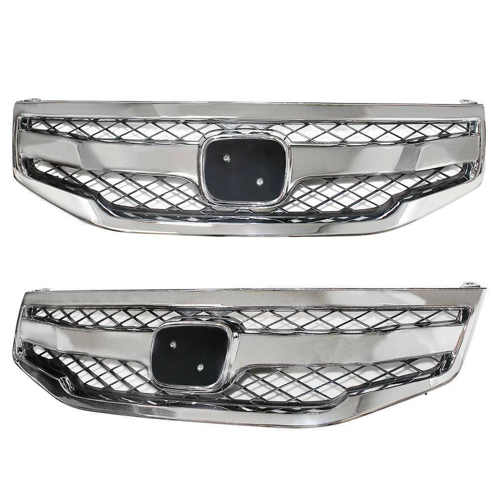 Хромированная решетка радиатора верхняя сотовая для переднего капота седана Honda Accord 2011-2012 годов выпуска - Изображение 2 из 4