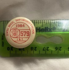 Vintage Union Pin Drivers Dairy Helpers 1984 Teamsters 579 Janesville Wisconsin