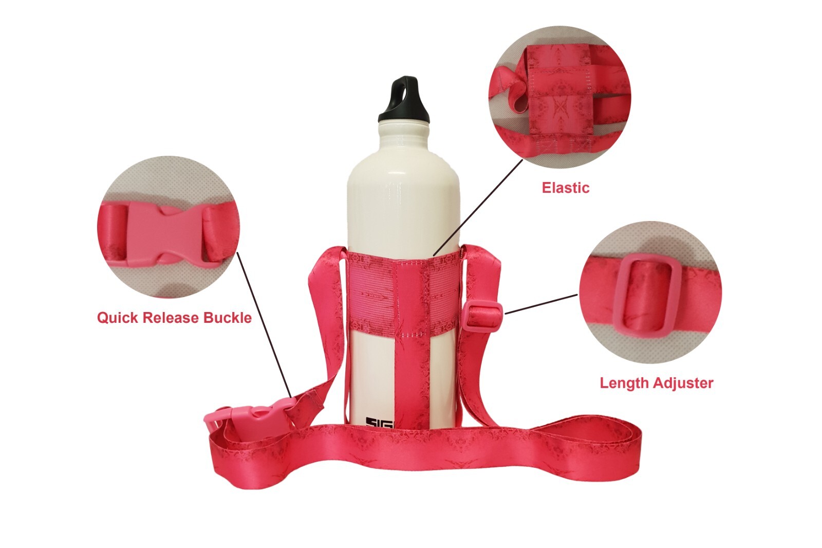 Shoulder Strap HandsFree Bottle Flask Carrier Minimalist Easy to Carry