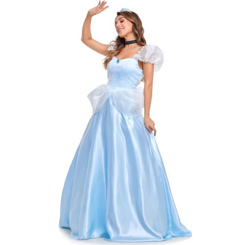 Costume Princess Cosplay Cinderella Outfit Adults Fancy Dress Halloween Party - Bild 6 von 11
