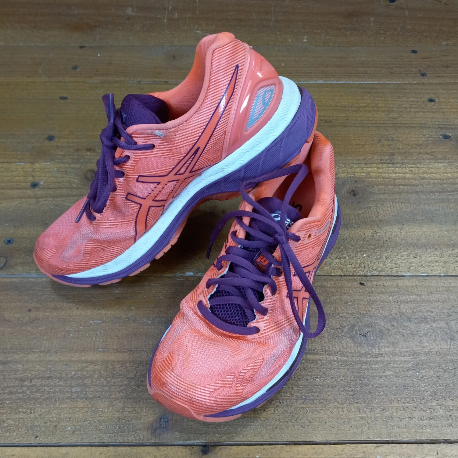 Scarpe sneakers da corsa ASICS GEL Nimbus 19 arancione viola donna T750N taglia 6 5