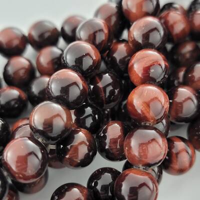 Red Tiger's Eye Beads Gemstone Natural Smooth round 6Mm 8Mm 10Mm Heat-Treated