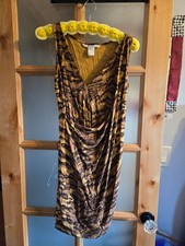 Diane Von Furstenberg Womesn Silk Abstract Sleeveless Mini Dress Brown Size 4