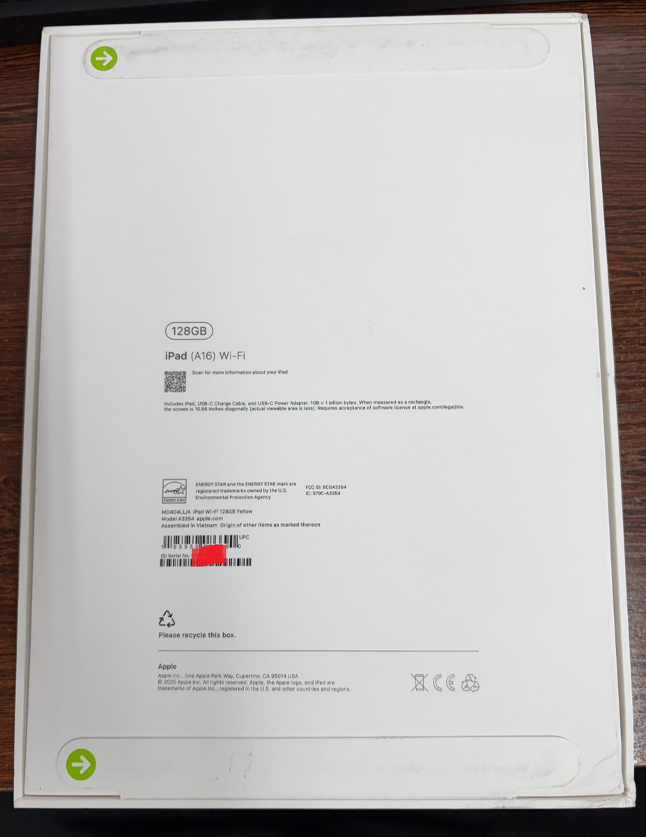 Apple iPad (11th generation) A3354 128 GB, Wi-Fi, 11 in - Yellow