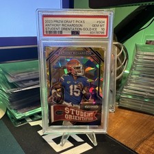 2023 Panini Prizm Draft Anthony Richardson SO-4 Gold Ice Prizm (RC) PSA 10