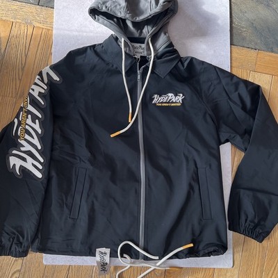 Hyde Park Find the Zip Coaches Jacket- XL- Black-  Leather patch NWT