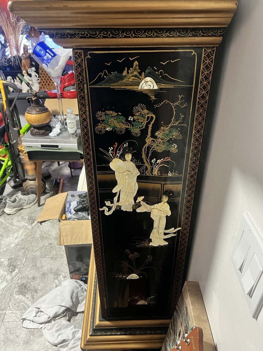 溝の中の月 ('83仏) RARE ASIAN TEMPUS FUGIT GRANDFATHER CLOCK CHINOISERIE BLACK