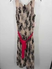 Pre-Owned Eliza J Black Size 6 Floral Shift Midi Sleeveless Dress