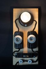 Handmade Industrial Lamp USSR Parts Table or Wall Linden Wood E26 E27