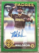 Matt Waldron RC 2024 Topps Chrome Update Auto #RA-MWA Green Refractor /99 Padres