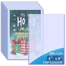 Vmiapxo 50 Pack 4" x 6" Hard Plastic Card Sleeves, Waterproof 6", Clear