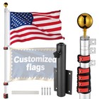 Yescom 20Ft Telescoping Flagpole w/ Dock/Deck Mount Display Sign Housebuilders — photo 1