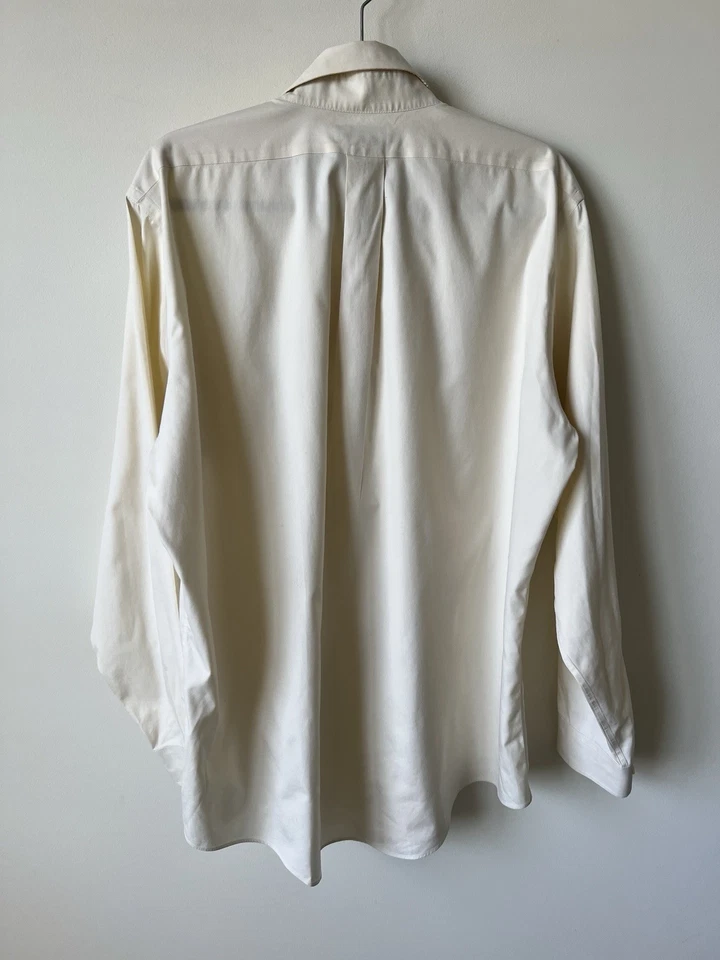 Camisa de vestir Brooks Brothers ajuste tradicional 16-34 crudo sólido sin hierro Foto 3 de 4