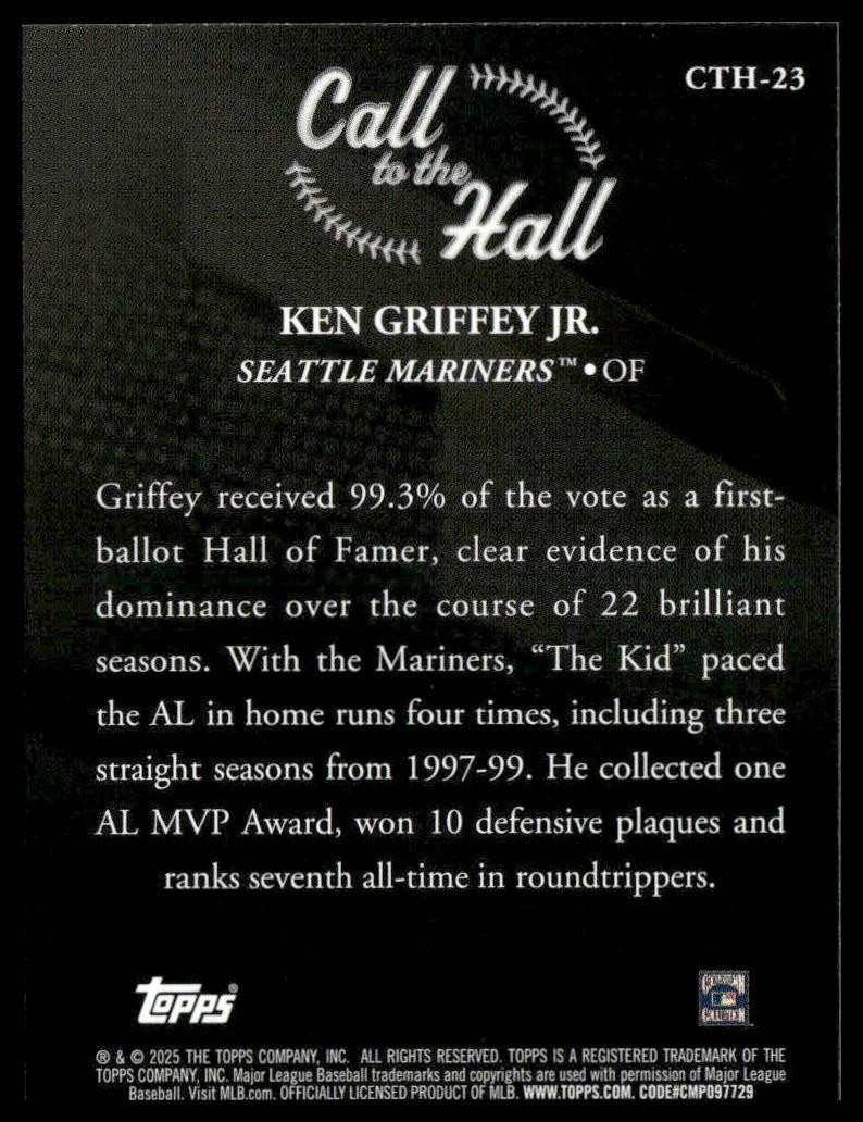 2025 Topps #CTH-23 Ken Griffey Jr. Call to the Hall | eBay