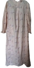 Vintage Sears Flannel Cotton Nightgown Medium Pink Cottagecore Dead Stock Modest