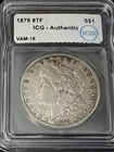 1878 8TF Morgan Silver Dollar VAM-18 Authentic ICG