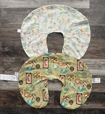 2 BOPPY Pillow Covers ONLY Monkey Giraffe Bird Baby Print Tummy Time Nursing