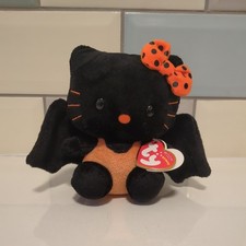 Ty Beanie Babies 2010 Hello Kitty Black Halloween Bat Plush Soft Toy