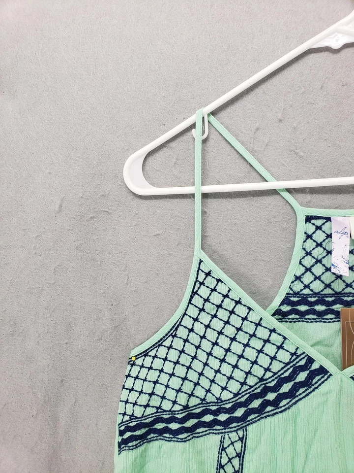 Francesca's Alia Top Women Small Embroidered Fringe Boho Festival Tank Boho Hipp - Image 2 of 4